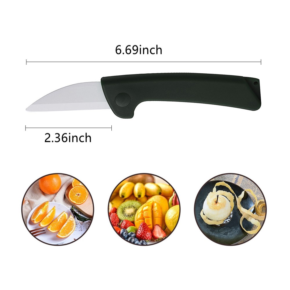 3x Folding Vegetable Fruit Knife for Picnics Camping Folding Ceramic Knife