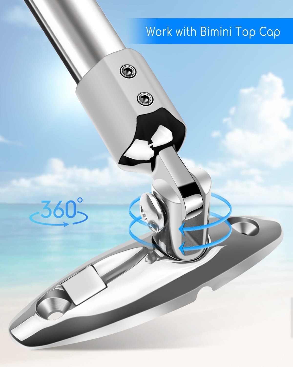 Boat Bimini Top Quick Release Swivel Hinge Deck side mount Stainless Steel 2 pcs