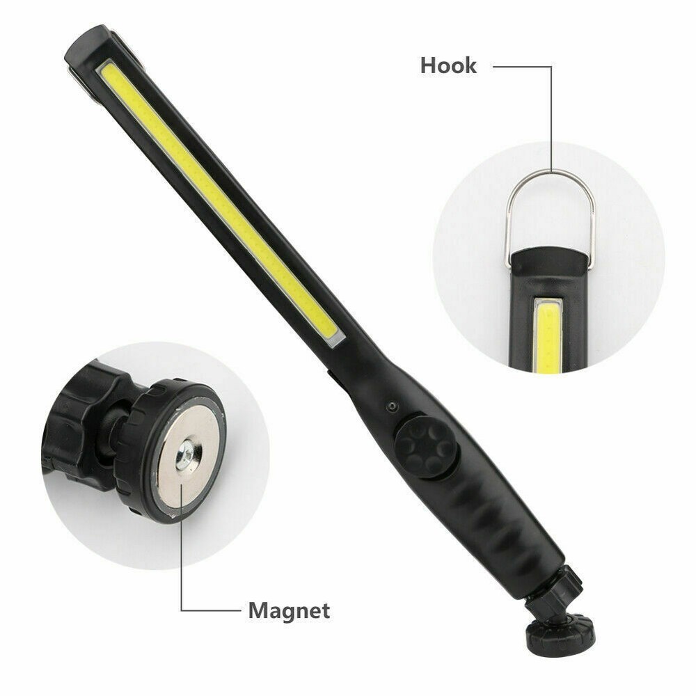 Magnet-Attach 2x Rechargeable LED Work Light - Slim, COB & Torch Functions
