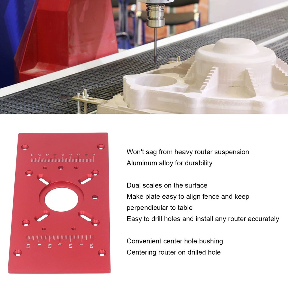 Router Table Insert Plate Lift System Base Board Accessory For Woodworking Red