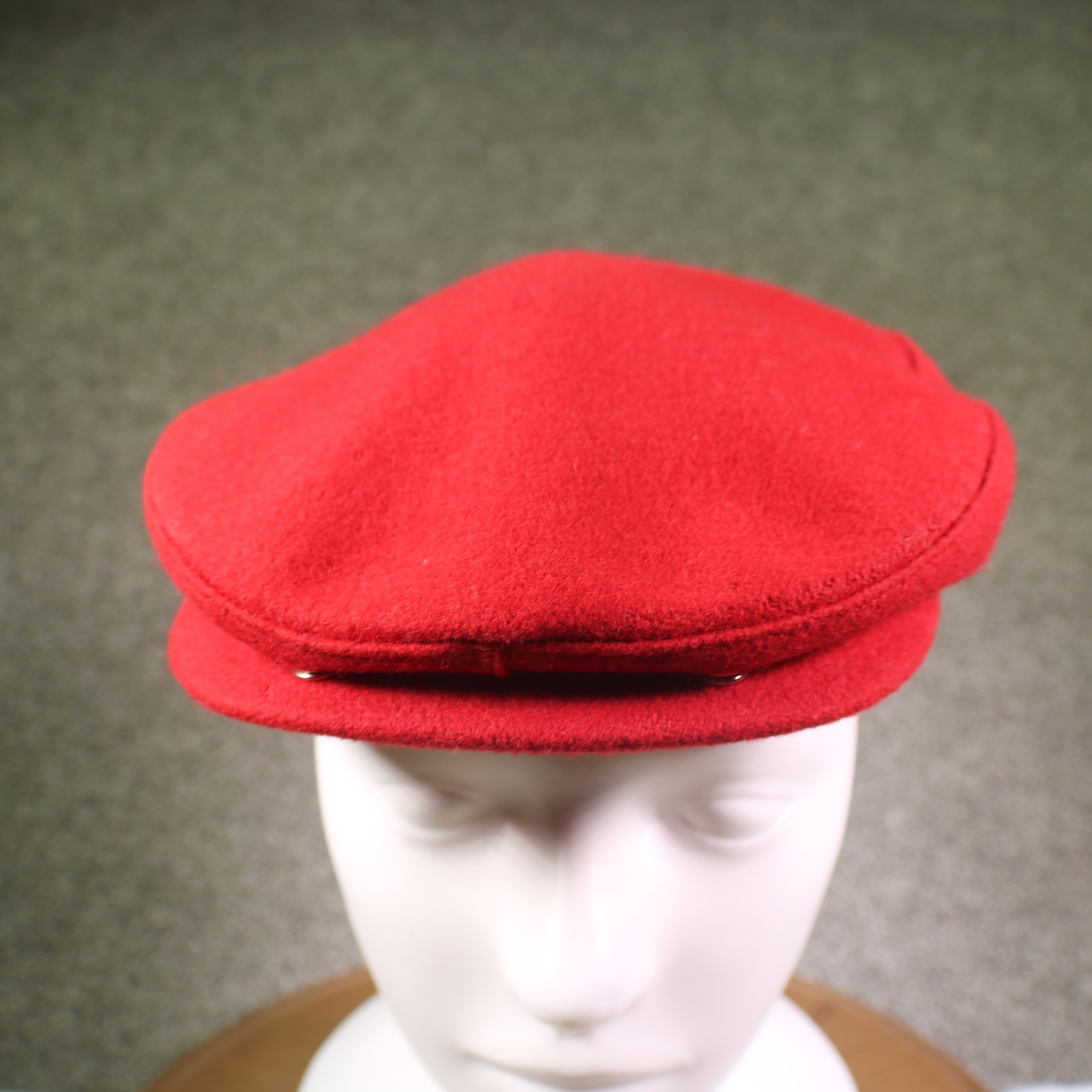 Vintage United Farm Workers UFW Labor Hat Flat Cap Red Wool Cesar Chavez  L/XL