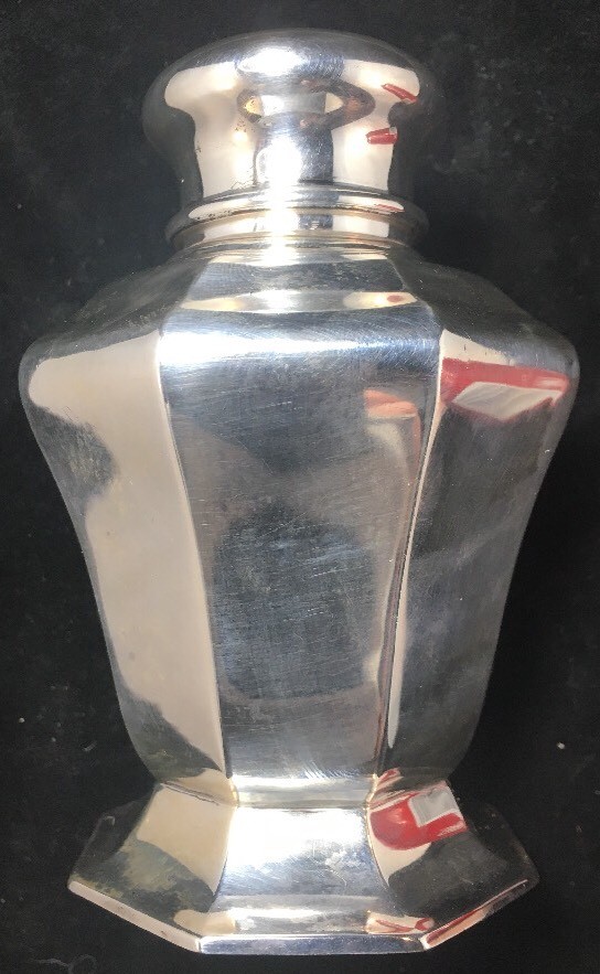 Sterling Silver Tea Caddy Octagonal Form Reed & Barton