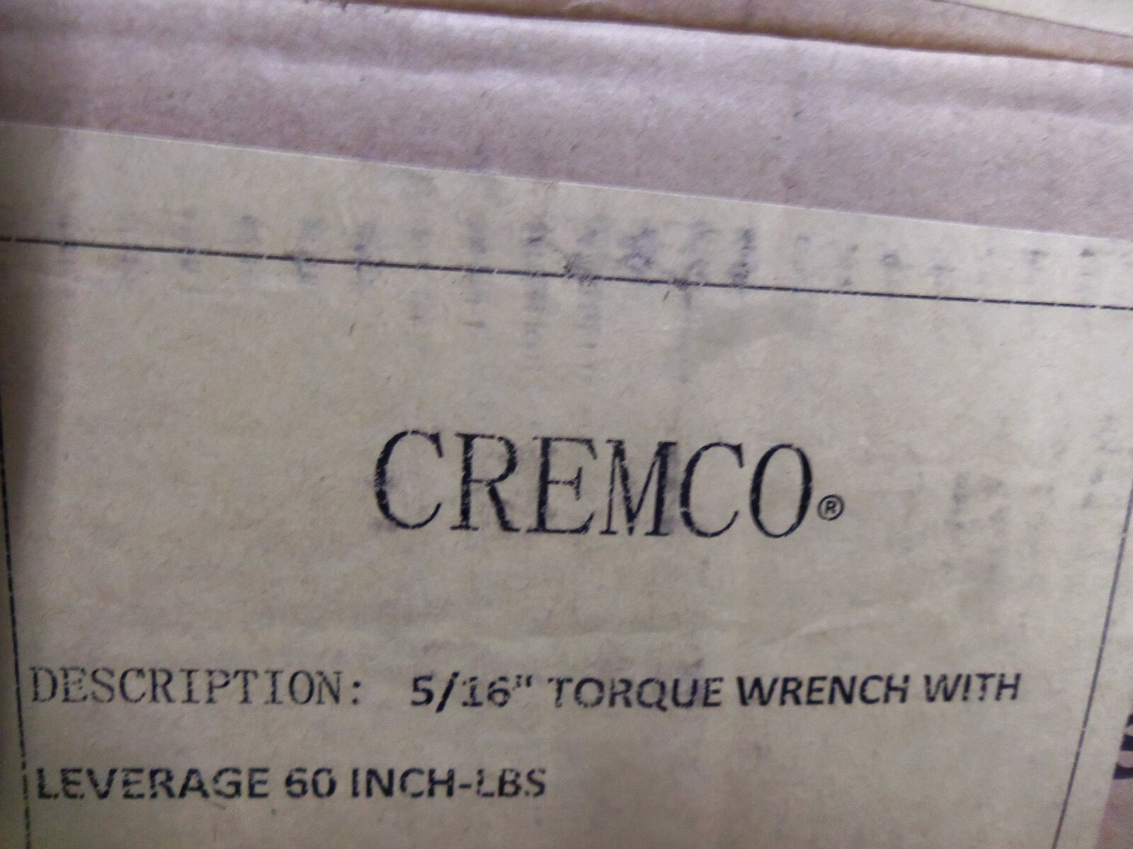 Plumbers T Handle 5/16" Drive 60# No Hub Torque Wrench CREMCO
