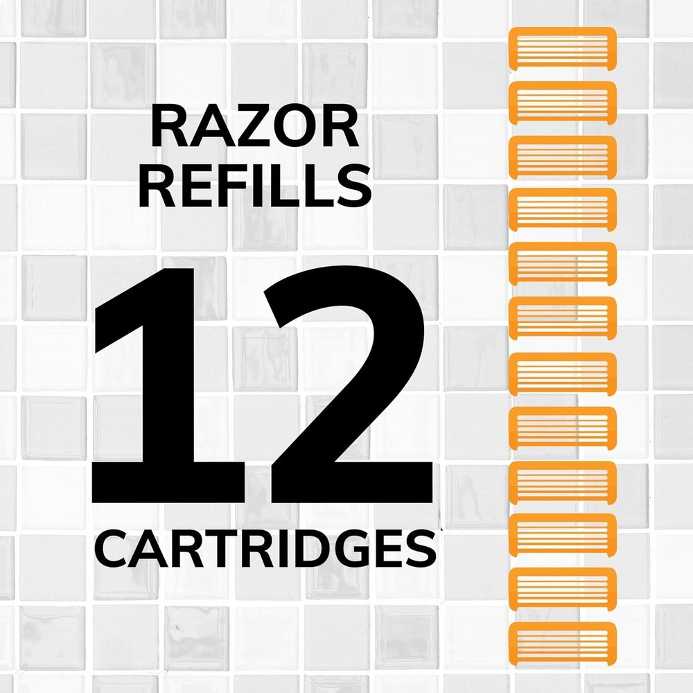 12 Refill Bic Flex 5 Refillable Razor Cartridges for Men Smooth and Comfortable