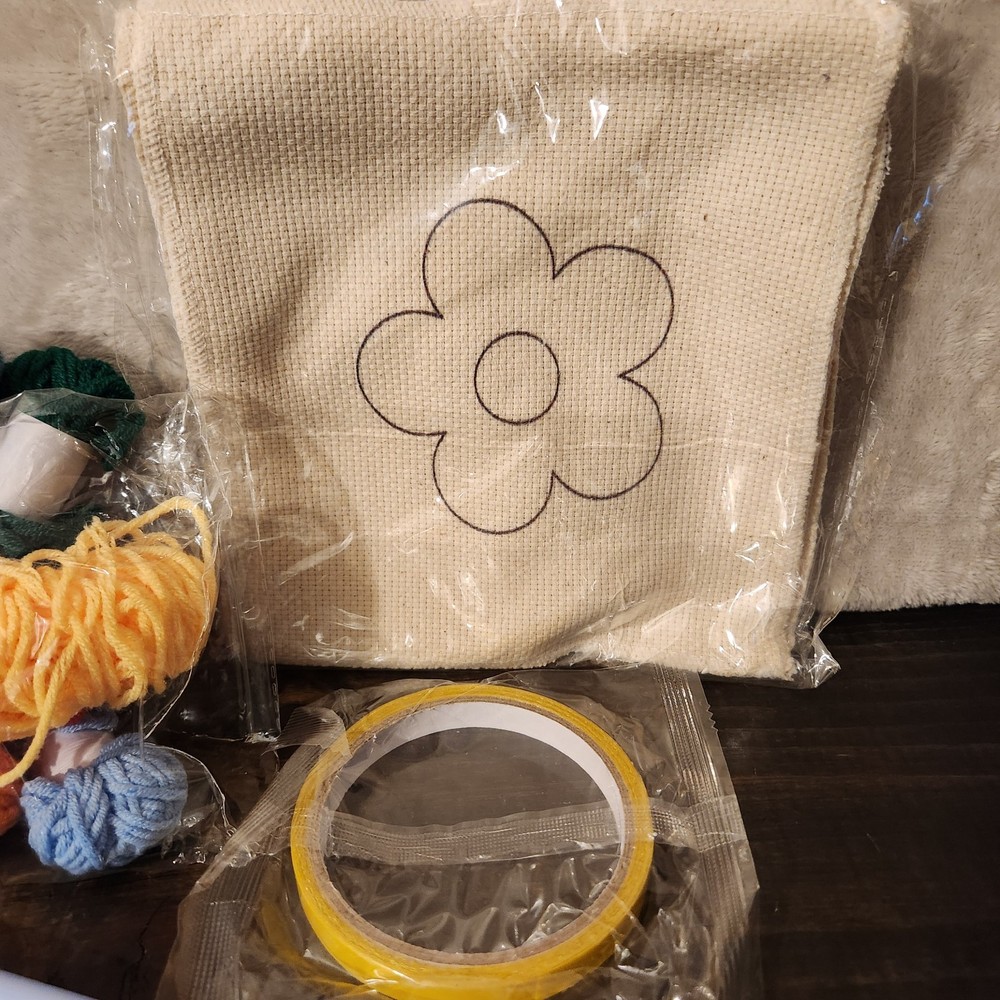 WATINC Flower Punch Needle Coaster Kit DIY Craft Project