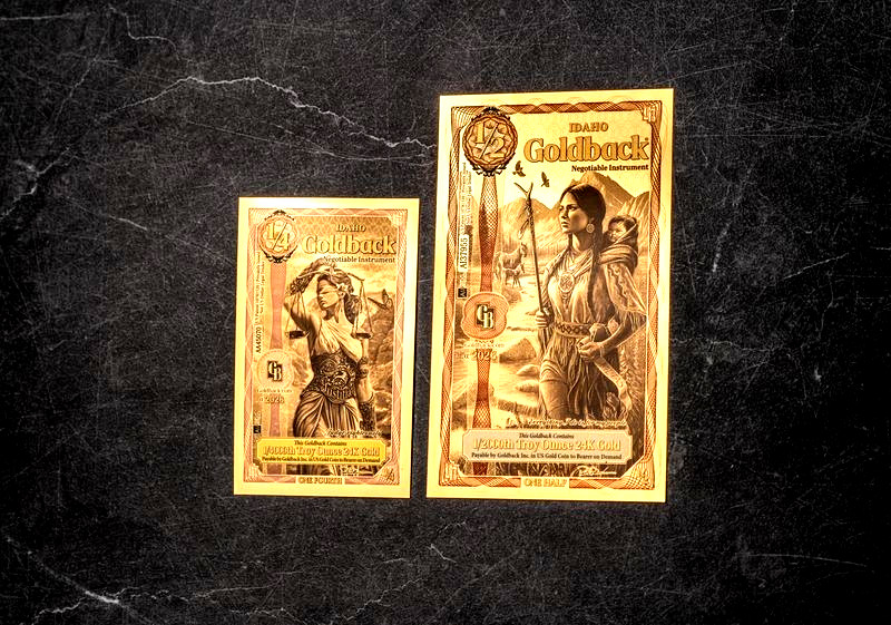 1/4 IDAHO ALPHA GOLDBACK AURUM 24K GOLD NOTE 1/2000 OZ .999 GOLD BU PRE SALE 🔥