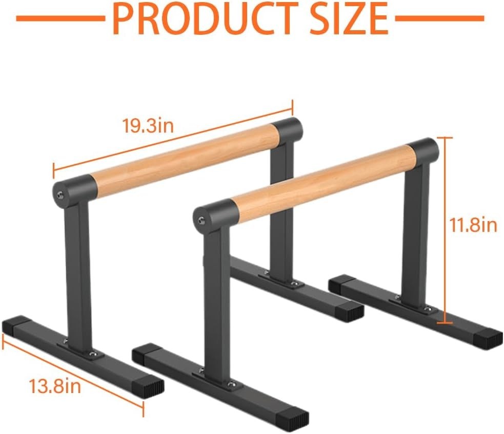 Wooden Parallel Bars & Dip Bar - 500lbs Capacity for Versatile Workouts