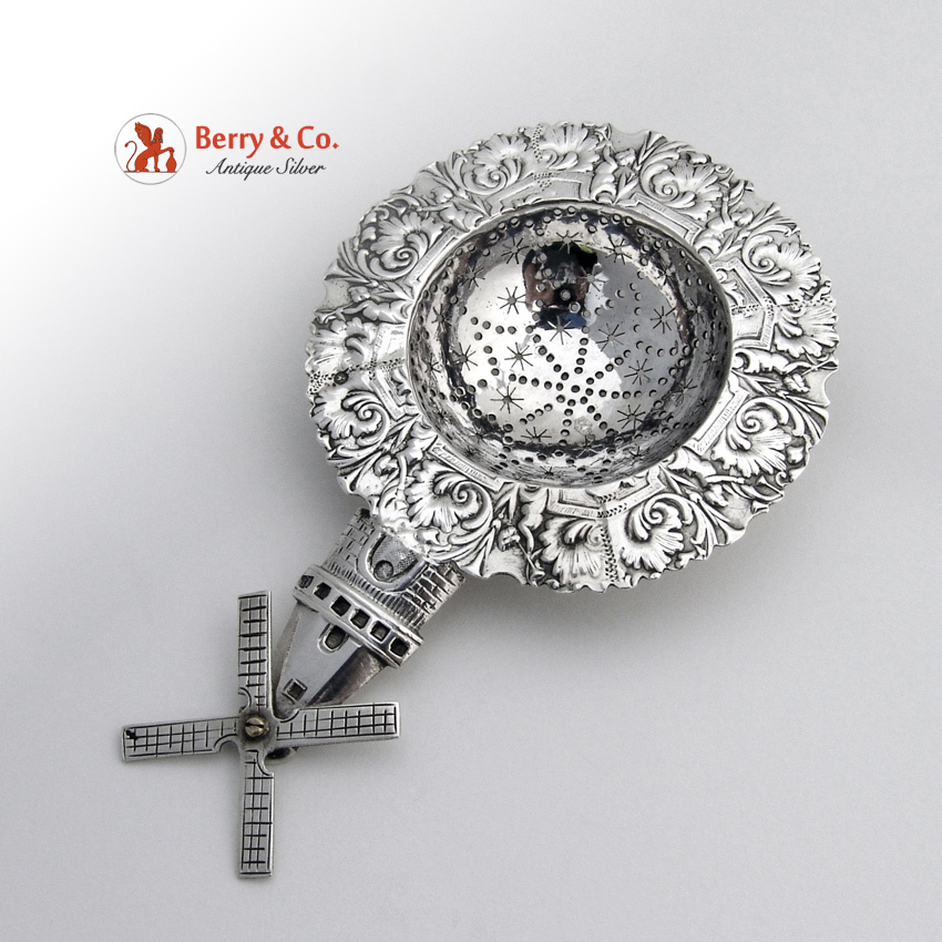 Dutch Windmill Tea Strainer 833 Standard Silver 1899