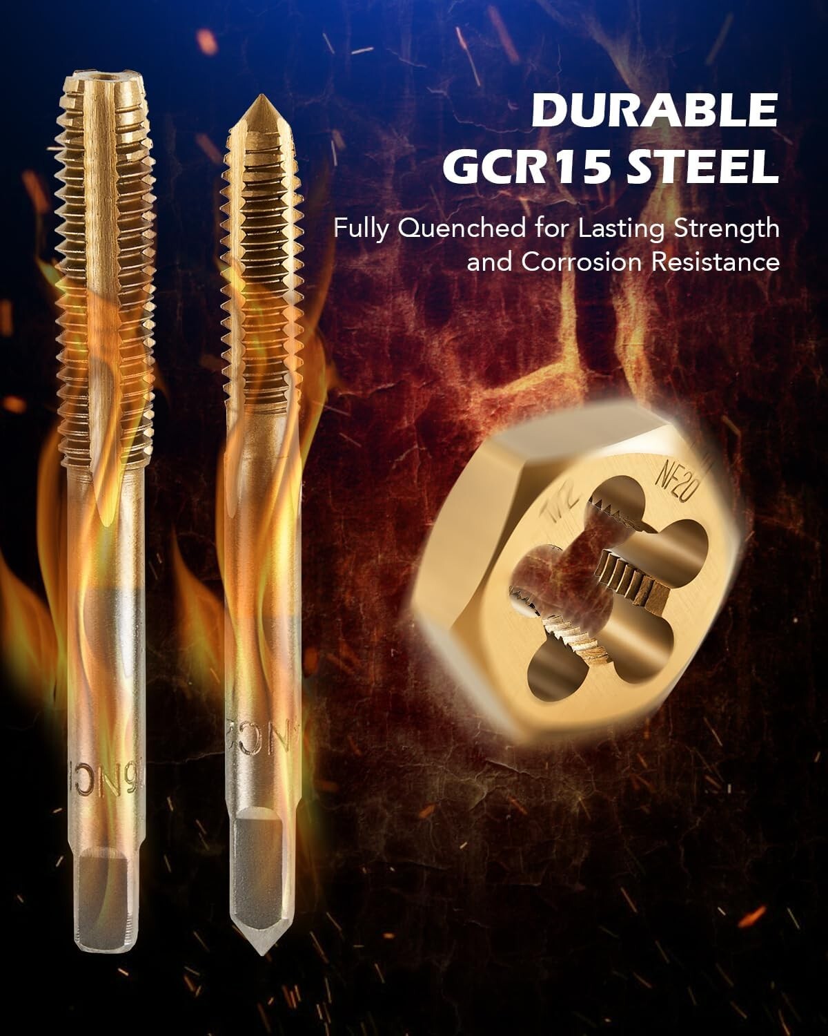 86PC Titanium Coated Steel Tap And Die Set SAE METRIC Tools Tapping Thread