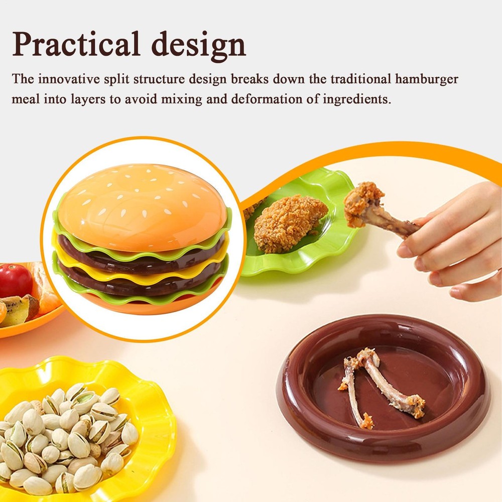 Hamburger Bowl Set Hamburger Plates And Bowls Sets 7 Pieces Stackable