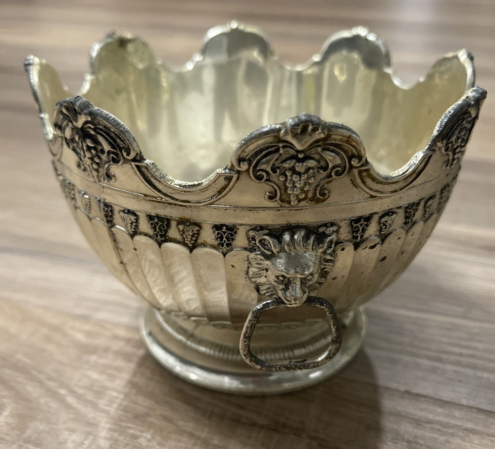 STUNNING Vintage Japan Silver-Plated Monteith-Style Lion Handled Serving Bowl