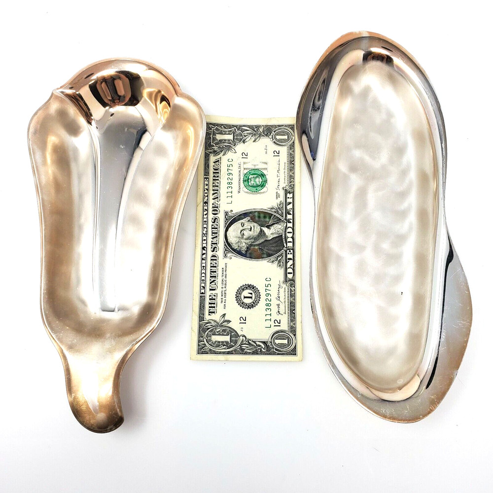 Vintage Wmf - Ikora Silverplate Tulip Candy Tray Dish Set of 2 -Made in Germany