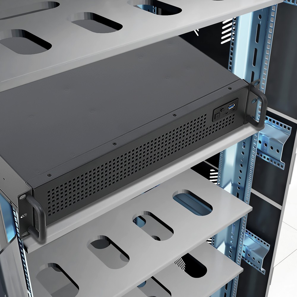 2U Server Rack Cabinet Network Chassis Rackmount Computer Case Enclosure ITX ATX
