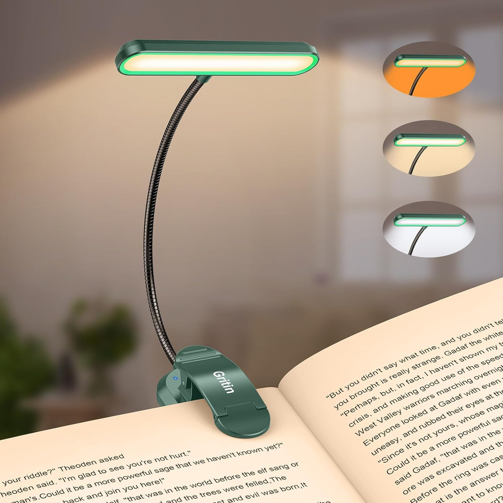Rechargeable Book Light for Reading in Bed with 19 LED &Memory Function-Eye Cari