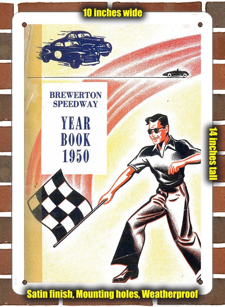 Metal Sign - 1950 Brewerton Speedway Racing Program - 10x14 inches