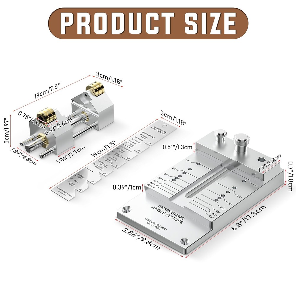 Chisel Sharpening Jig Kit, Heavy Duty Precise Honing Guide with Adjustable An...