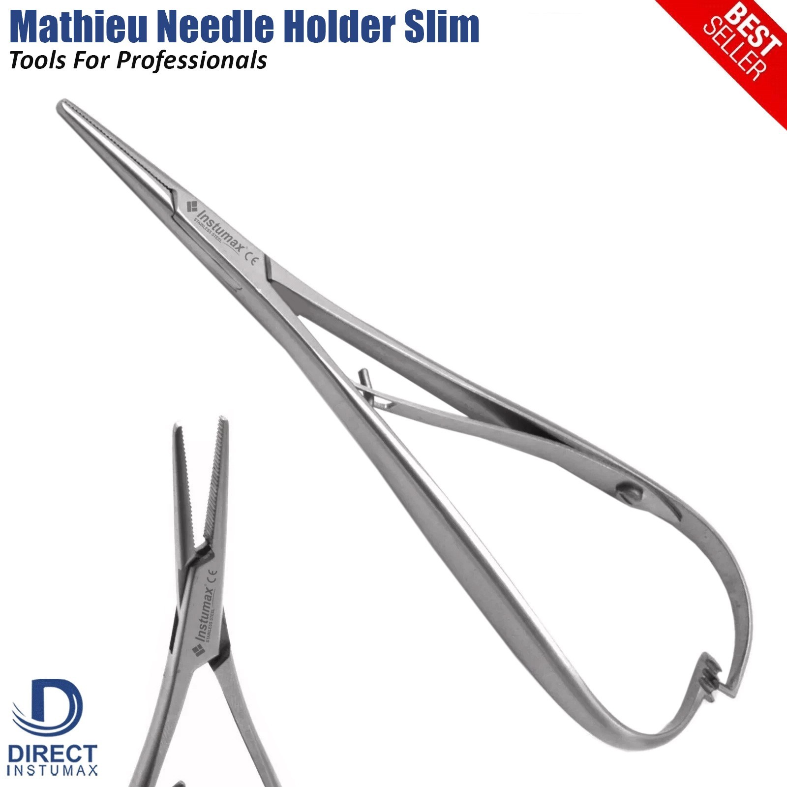 Slim Narrow Tip Mathieu Ligature Elastic Placing Plier 5.5" Ortho Plier German G