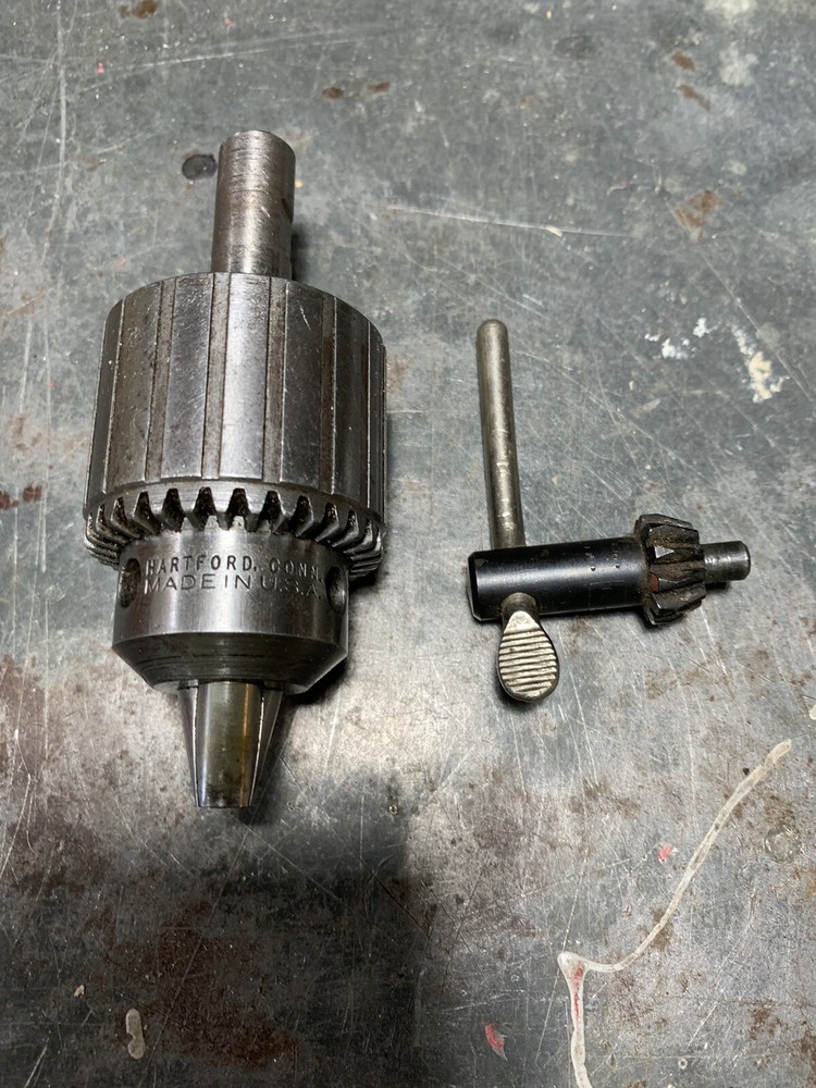 Jacobs 2B Keyed Drill Chuck with Key, 0-3/8" Capacity, 3/8-24 Threaded Mounting