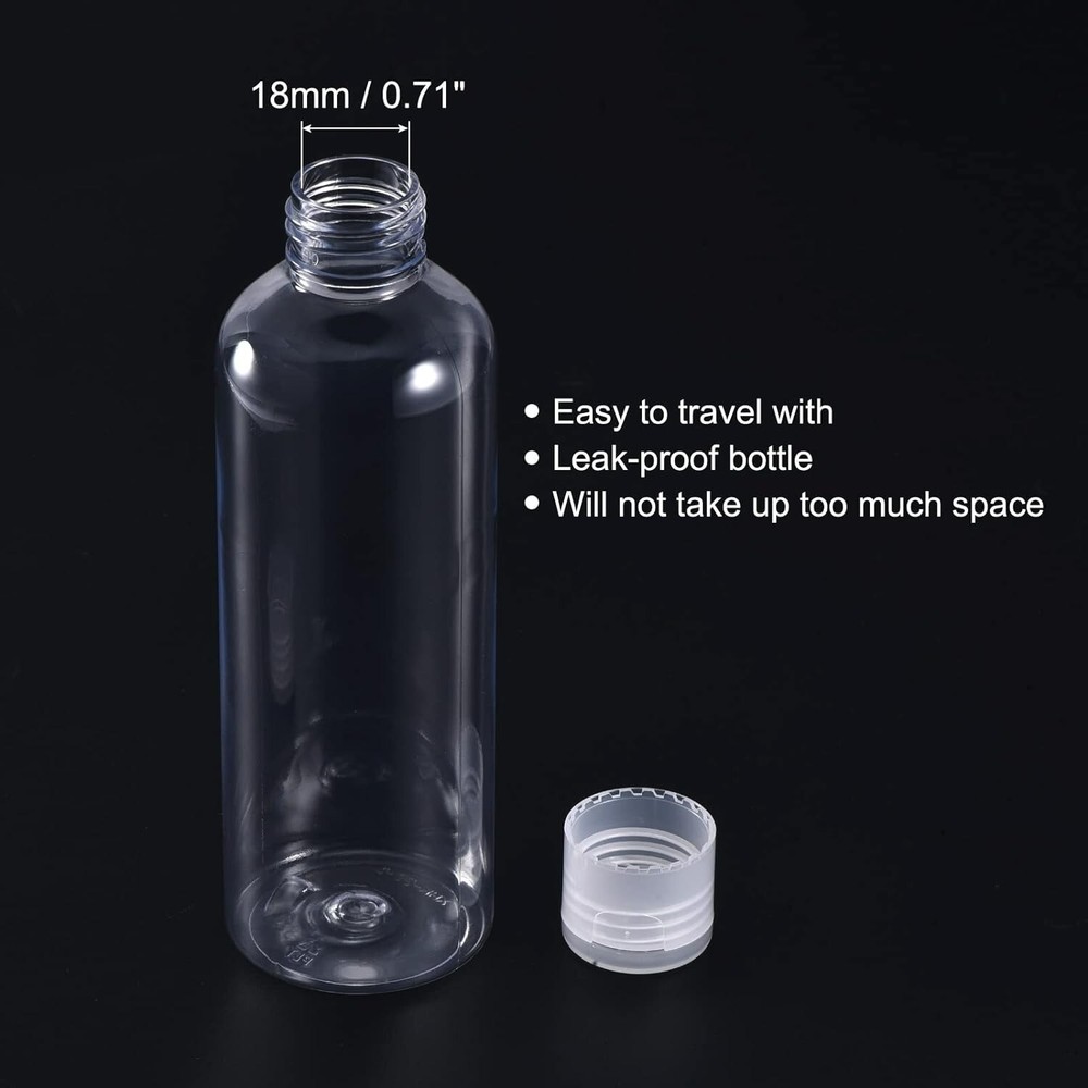 Refillable Plastic Squeeze Bottles with Flip Caps | Clear | 3 Pack