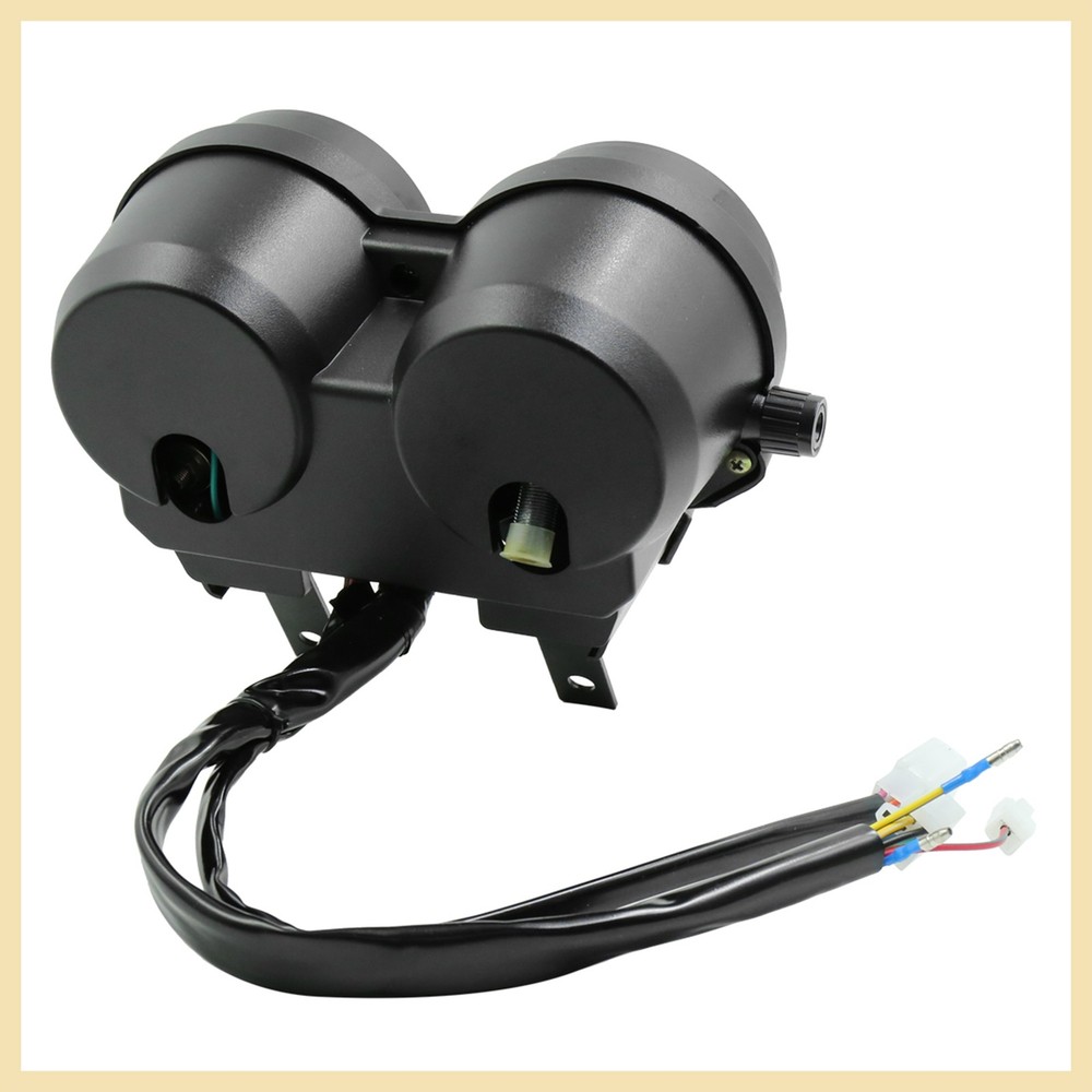 DC 12V Black Shell Dual Odometer Tachometer Speedometer Cluster