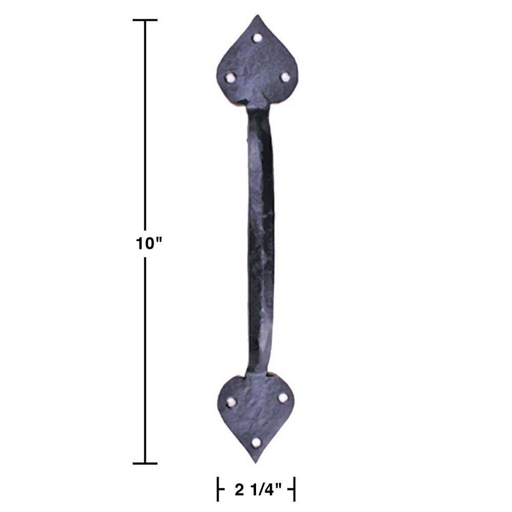 Black Door Pull Handle Wrought Iron 10"H Drawer Pull Handle Renovators Supply