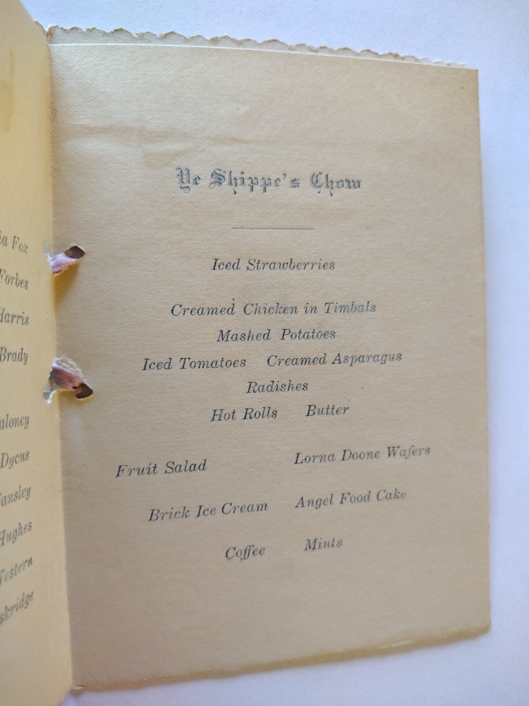 Menu Ship Forensia 1921