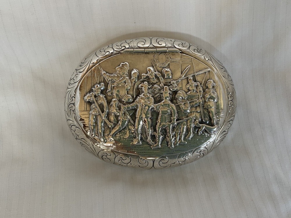 Antique Sterling Silver Repousse Box