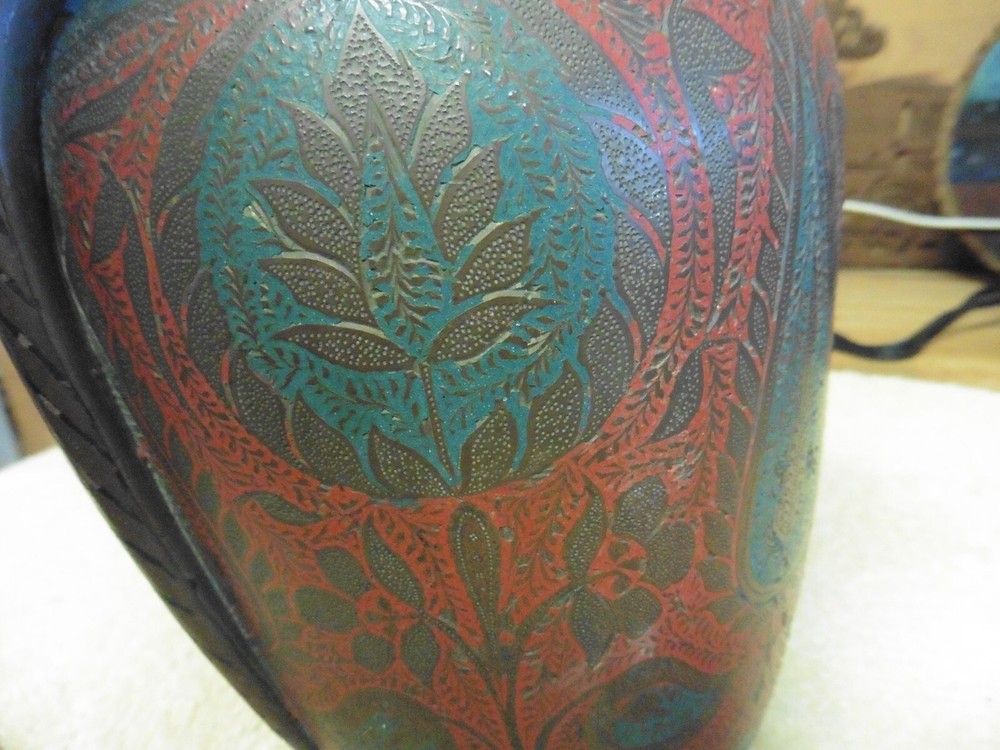 Antique Copper Brass Hand fine Carved 473 pot snake Cobra Python Handle marked