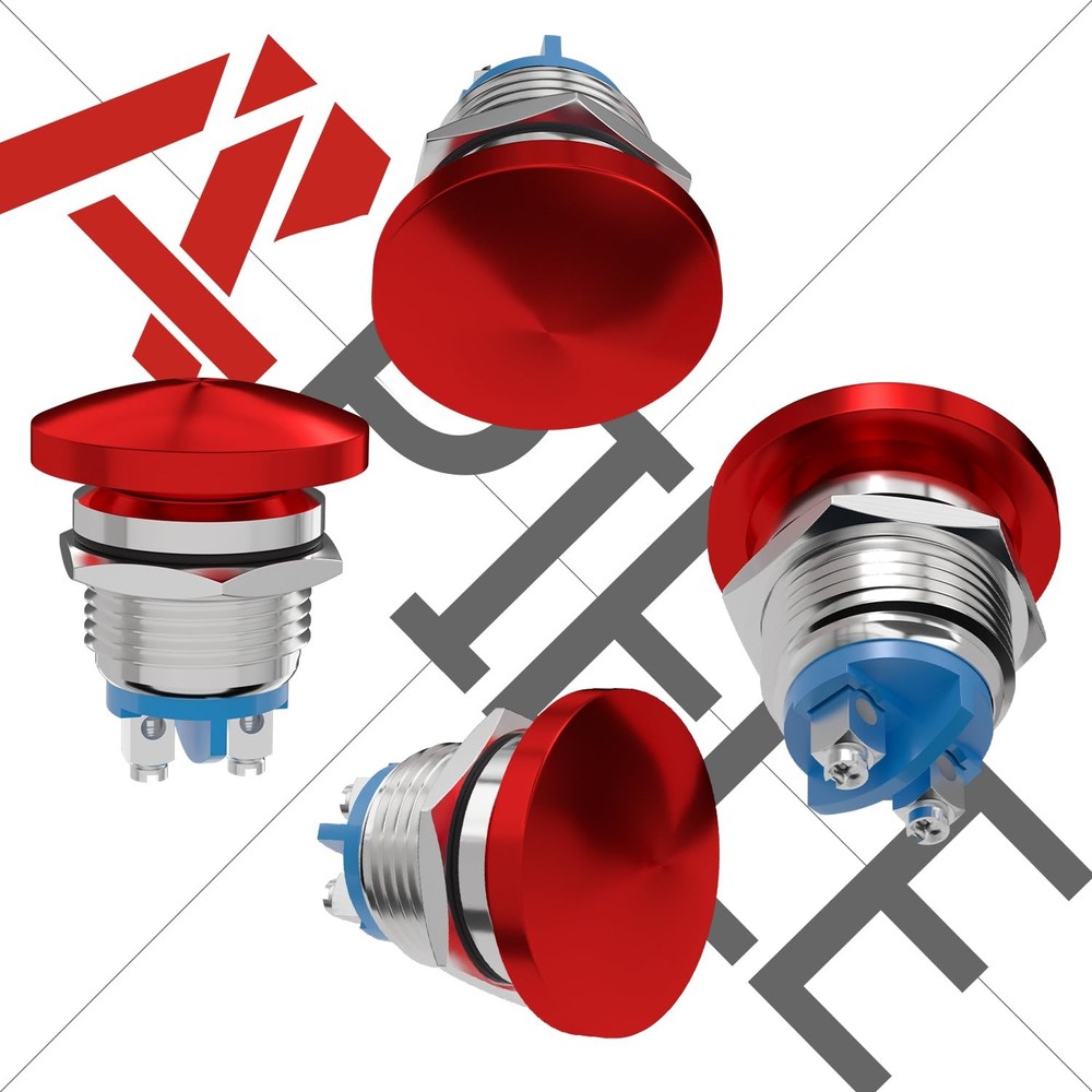 16MM Mushroom Head Push Button Switch Momentary Push Button IP65 Waterproof