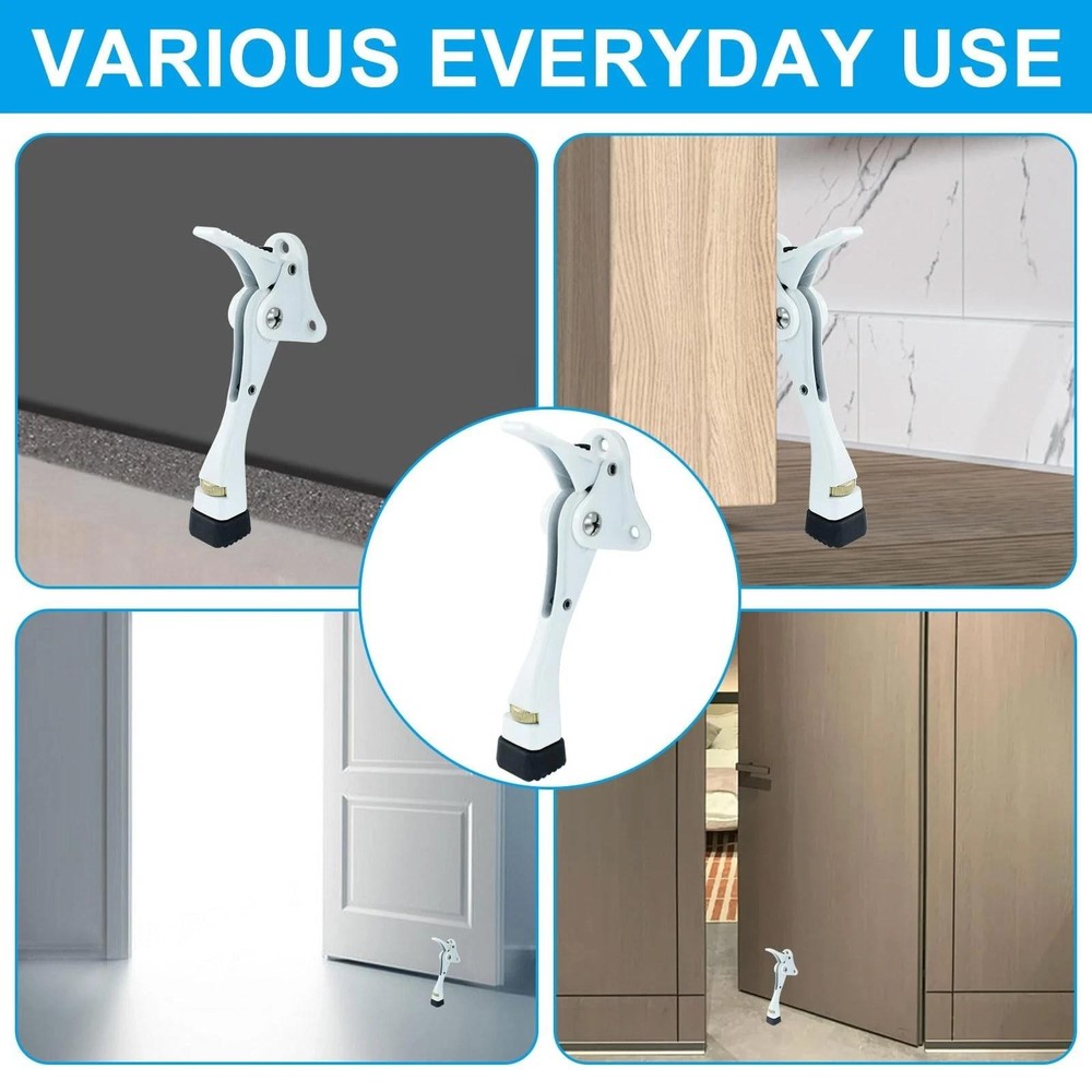 1 Pack Kick Down Door Stopper, White Heavy Duty Kickdown Door Stop for Bottom...