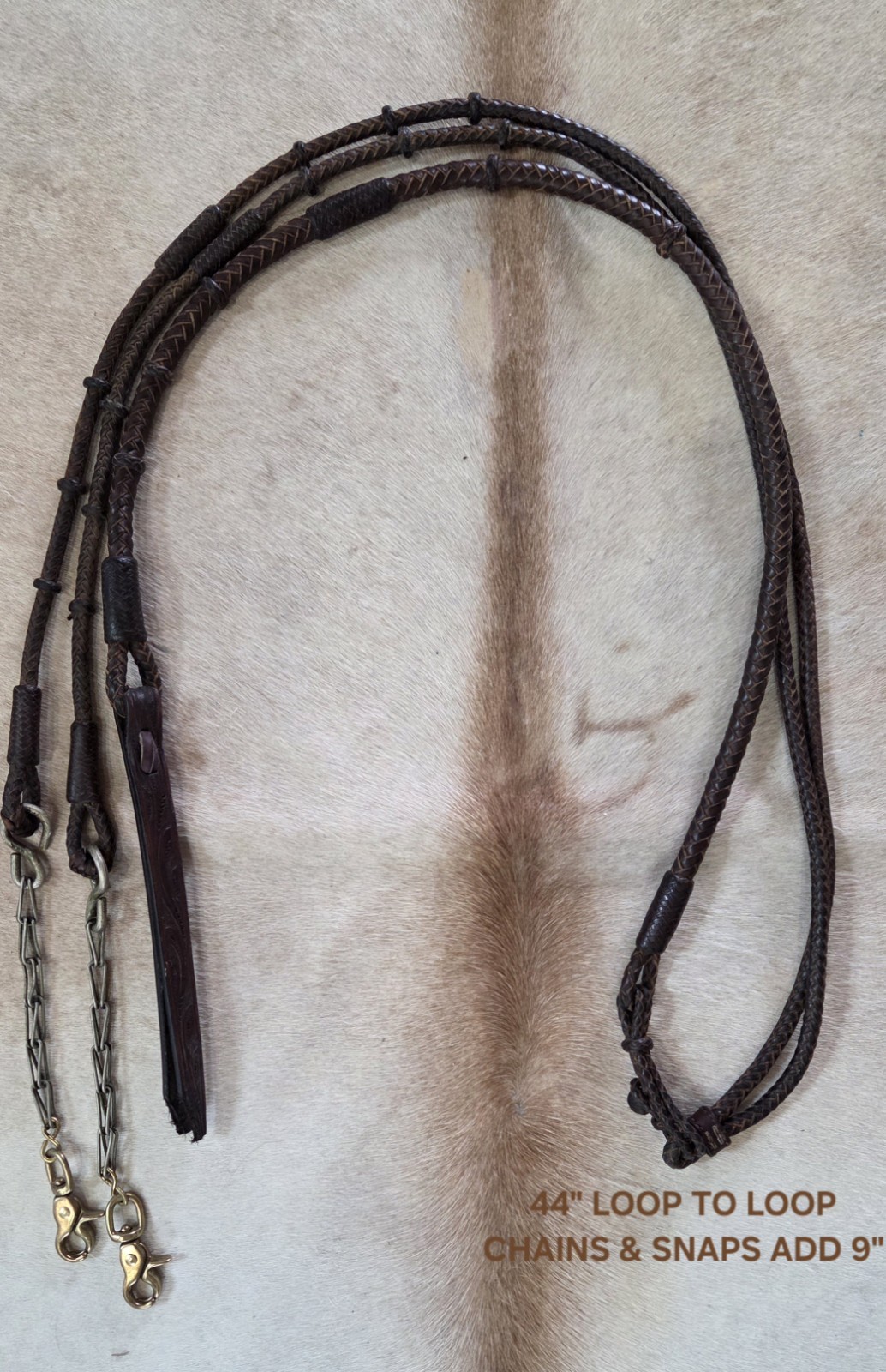 BEAUTIFUL Vtg Hand Braided KANGAROO Romel Rommel Romal Reins - AMERICAN MADE