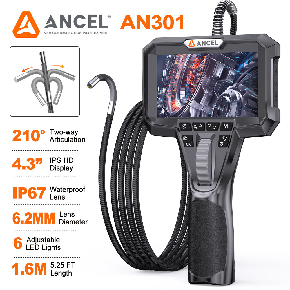 ANCEL Endoscope Camera Articulating Endoscope 2-Way 210° Industrial Inspection