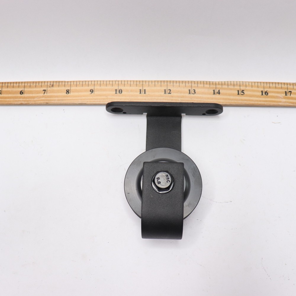 Rustic Non-Bypass Sliding Barn Door Hardware Kit Black - GLIDE ROLLER ONLY