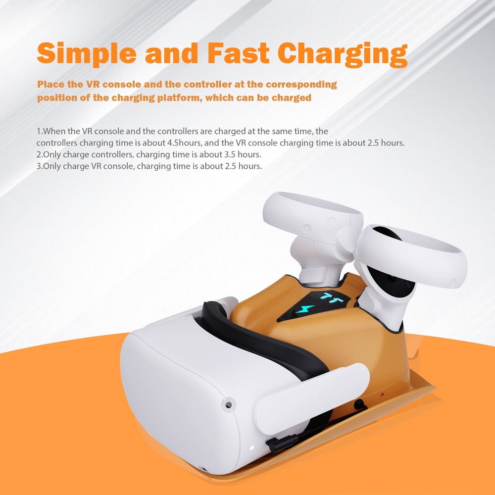 Charging Station Dock for VR Oculus Quest 2 Headset and Controllers +Batteries