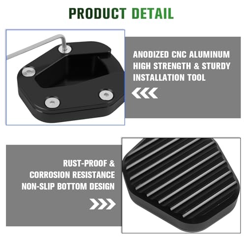Kickstand Extender Enlarger Pad Side Stand Extension Plate Replacement Black
