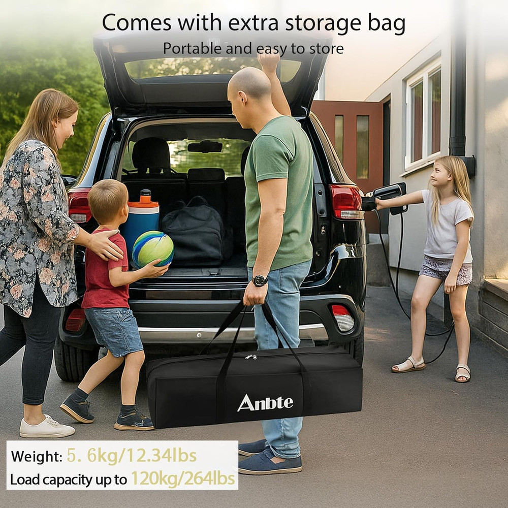 34.2” Tall Camping Table Foldable, 2 Adjustable Height Large Roll up Camping Tab