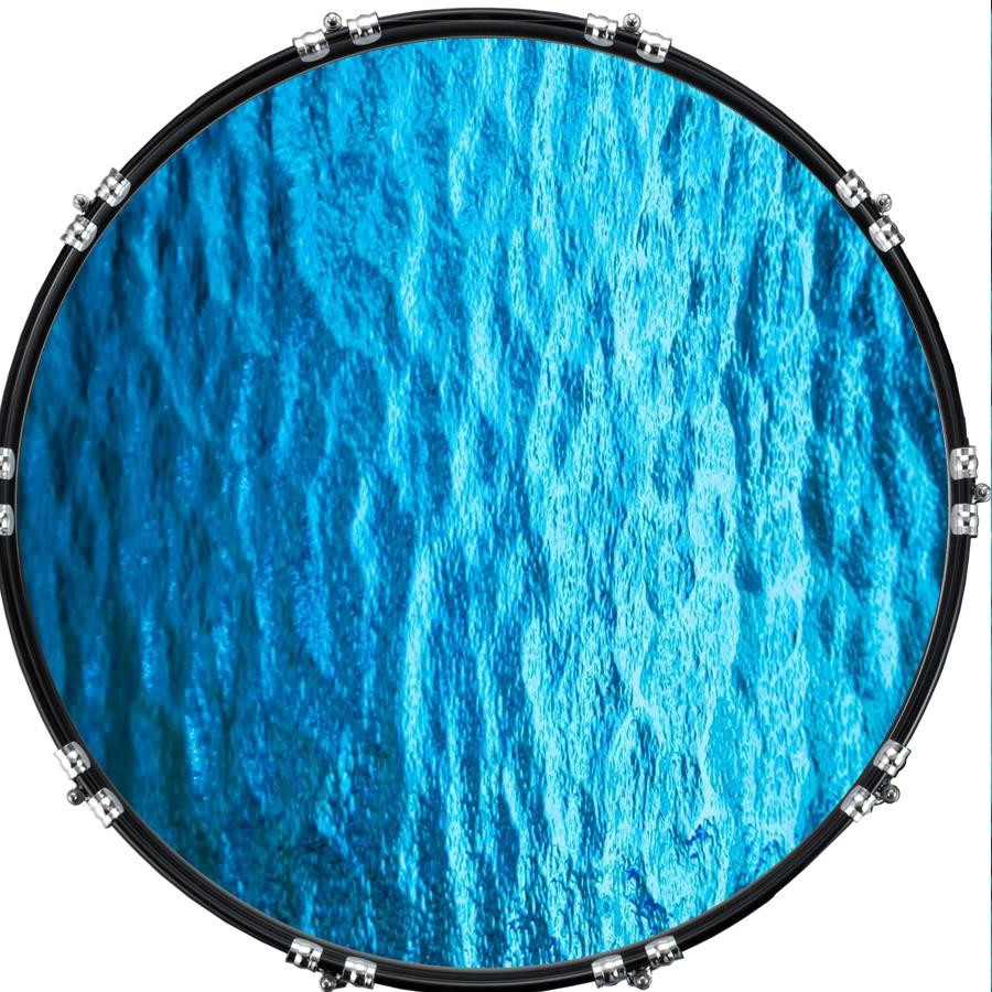 20" Custom Bass Kick Drum Front Head Graphic Graphical Water Surface