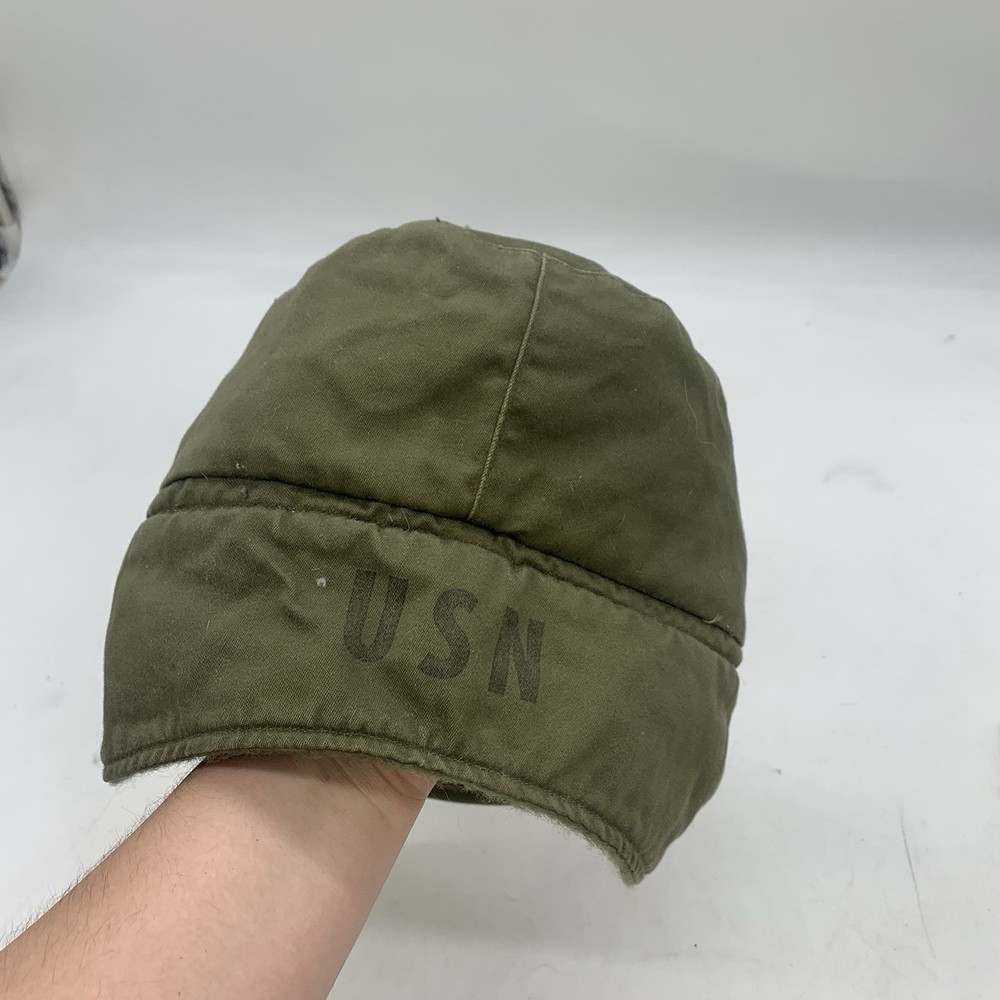 US Navy Intermediate Cold Weather Cap Size Medium Unisex Green Lined