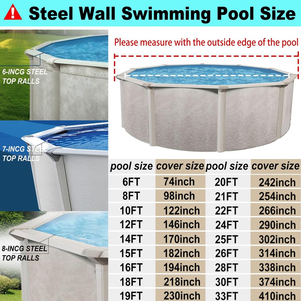 24 Ft Automatic Drain Round Pool Cover UV Protected Solar Pool Cover