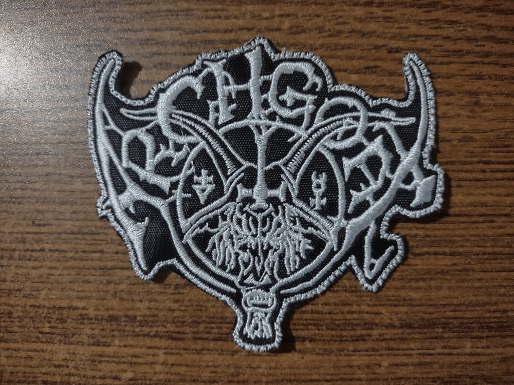 ARCHGOAT,SEW ON WHITE WITH WHITE BORDER EMBROIDERED PATCH