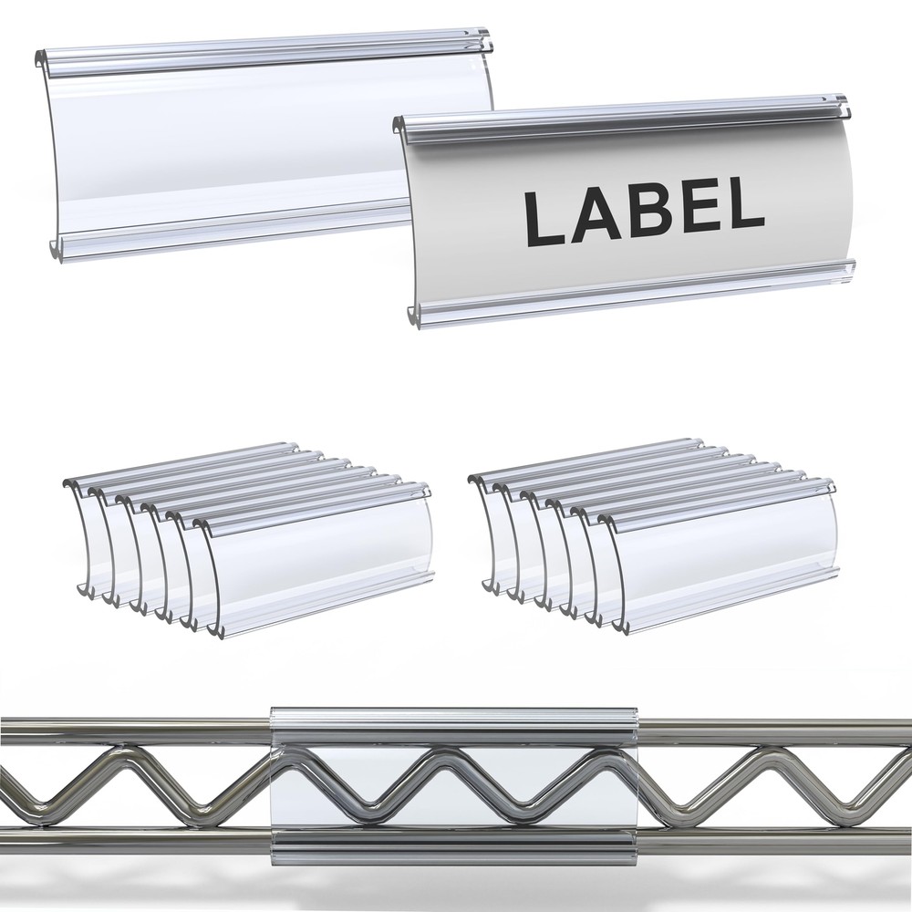 30Pcs Wire Shelf Label Holders Wire Rack Label Holder Compatible with Metro a...