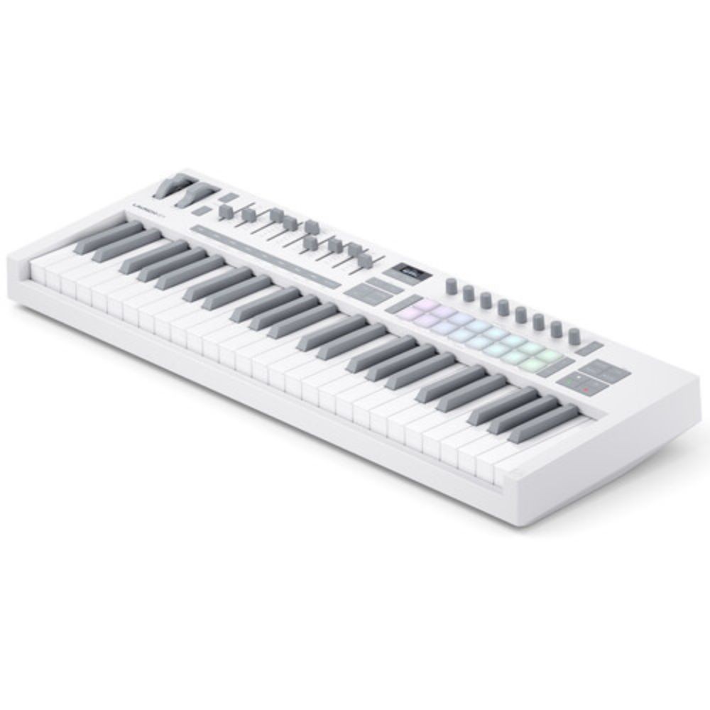 Novation Launchkey 49 MK4 USB MIDI Keyboard Controller (White, 49 Keys) KIT