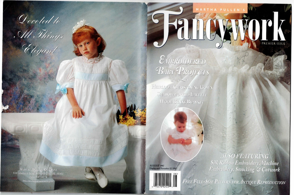 Fancywork Machine Embroidery Magazine Martha Pullen Premier Issue August 1997