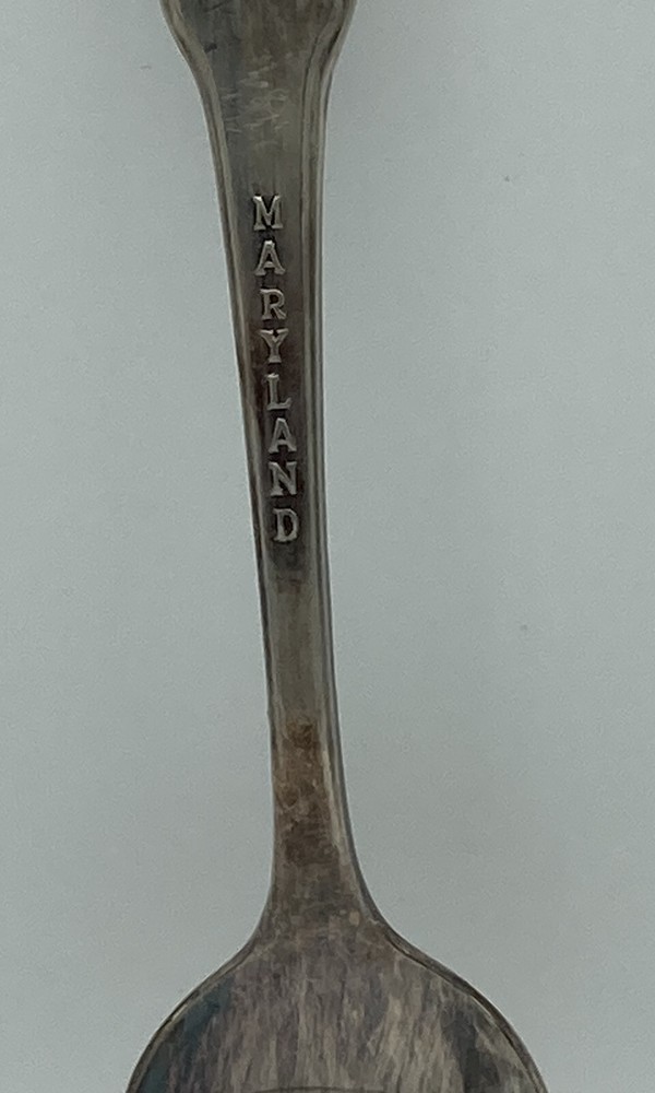 Vintage c1976 Maryland 13 Colonies Commemorative Silver Plated Spoon ~6”
