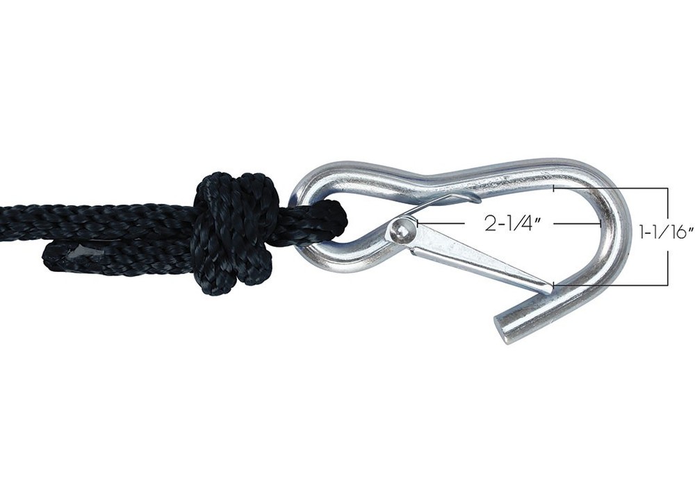 Extreme Max 3006.2036 BoatTector Solid Braid MFP Anchor Line/Hook 3/8x100' Black