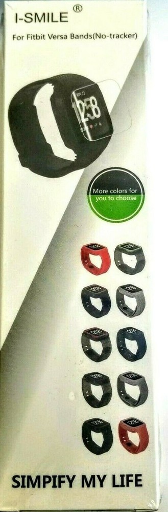 Screen Protector and Black Silicone Band for Fitbit Versa