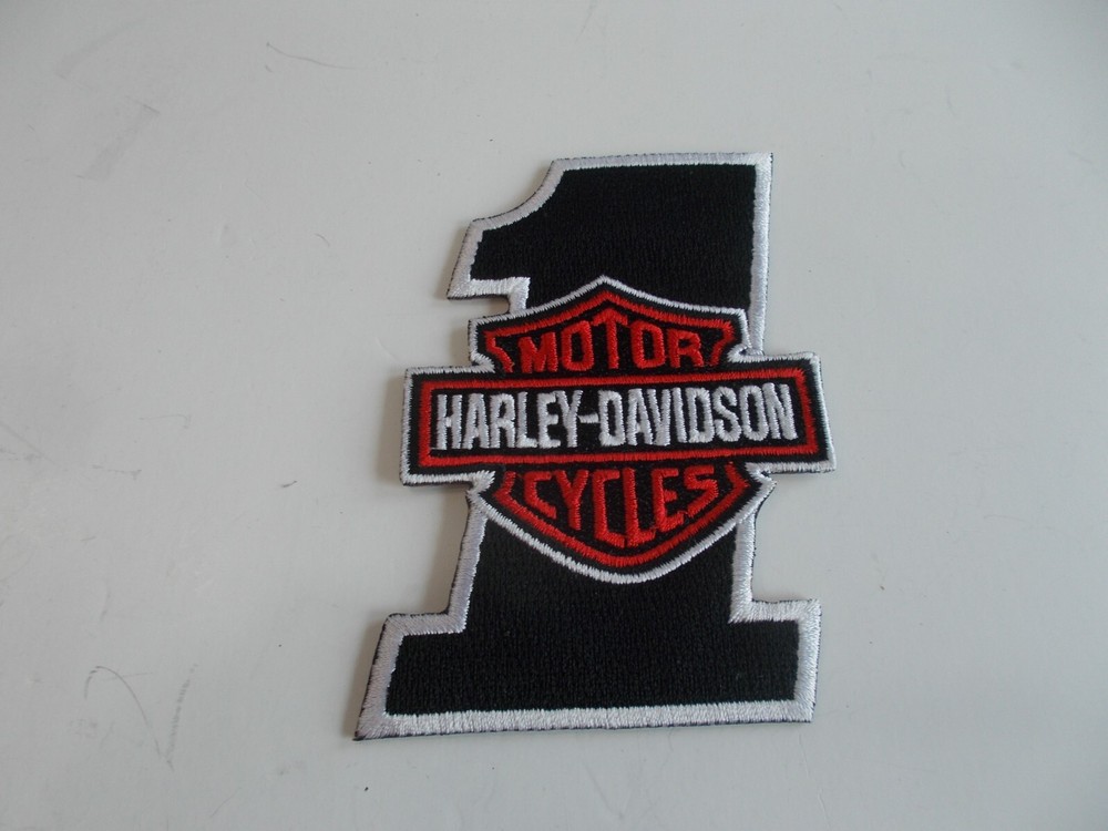 HARLEY DAVIDSON #1~PATCH~BADGE~EMBROIDERED~MOTORCYCLE~BIKER~ACCESSORY~4"~PATCH