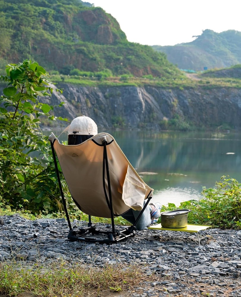 Two-Heights Light Compact Comfortable Camping Folding Beach Chair W/