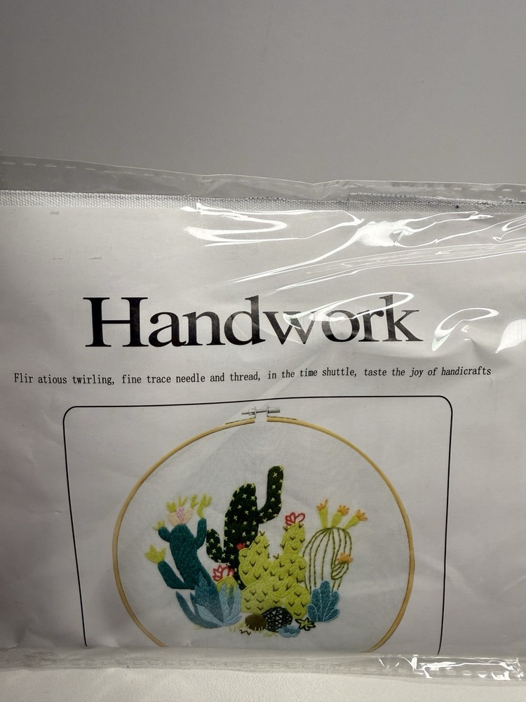 Complete cactus needlepoint Kit Does Not Include Embroidery Hoop Craft Project.