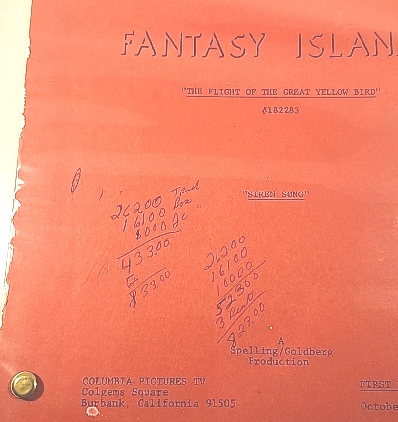 X5 1980 Fantasy Island Scripts Screenplay 1 Work 3 First 1 Second Drafts #2